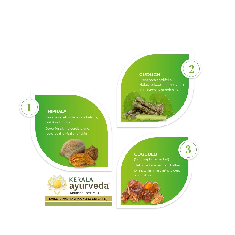 Kerala Ayurveda Kaisoravatakam Gulika, 50 Tablets-4.webp